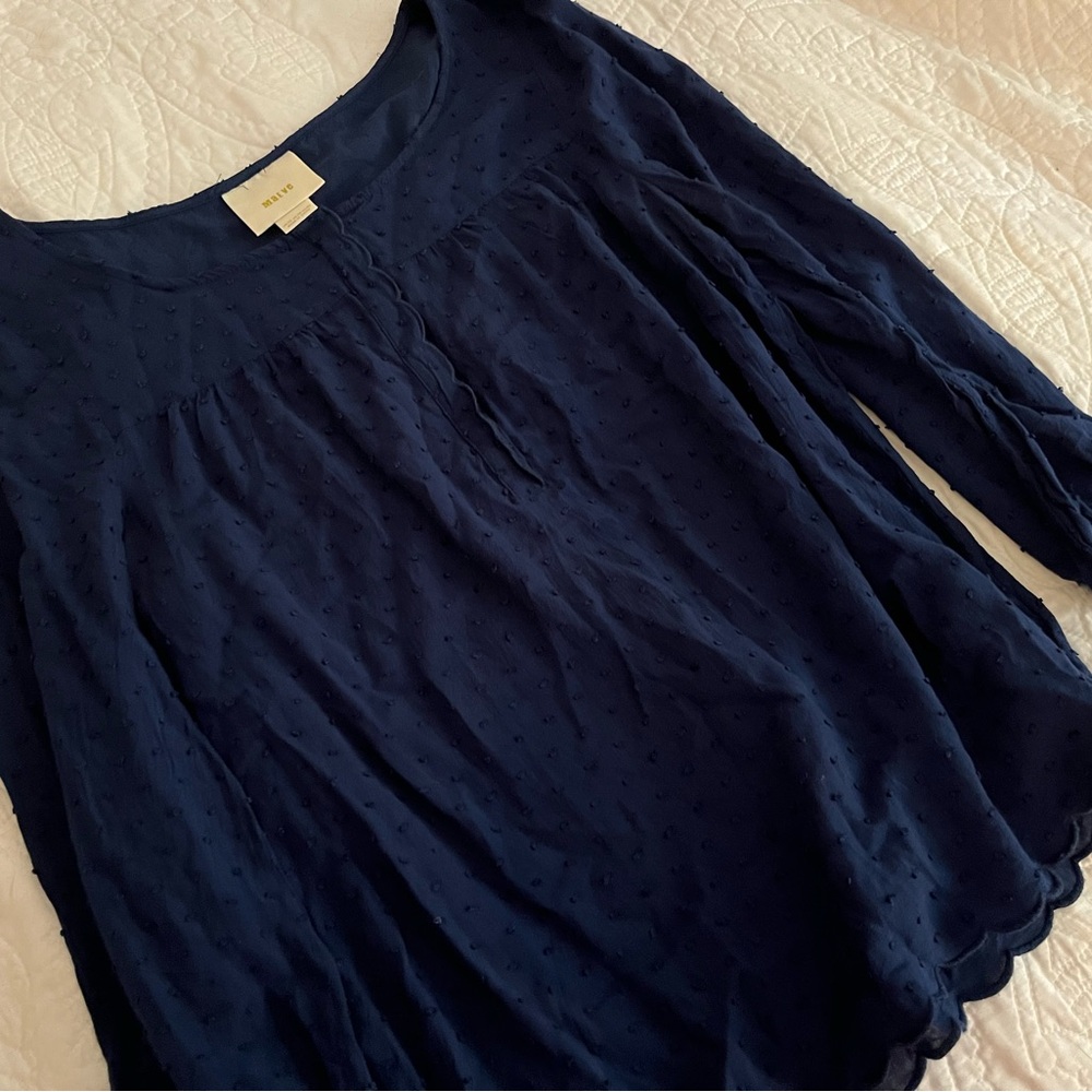 Navy Maeve from Anthropologie clip dot top